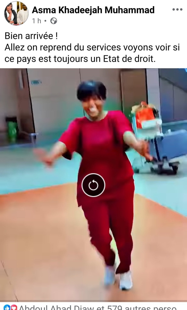 Vidéo trompeuse ? Asma Khadija n’a pas atterri à Diass malgré ses propos Vidéo trompeuse ? Asma Khadija n’a pas atterri à Diass malgré ses propos