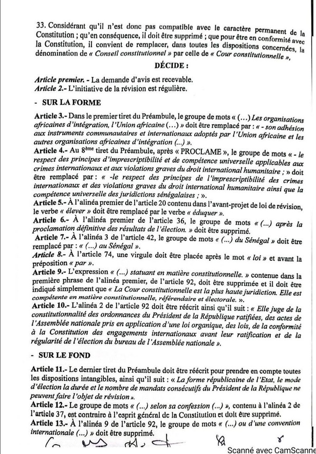 Révision constitutionnelle : le Conseil constitutionnel valide le projet mais exige plusieurs corrections