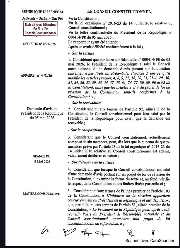Révision constitutionnelle : le Conseil constitutionnel valide le projet mais exige plusieurs corrections