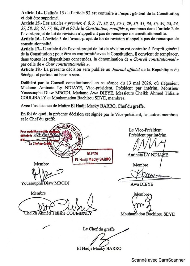 Révision constitutionnelle : le Conseil constitutionnel valide le projet mais exige plusieurs corrections Révision constitutionnelle : le Conseil constitutionnel valide le projet mais exige plusieurs corrections