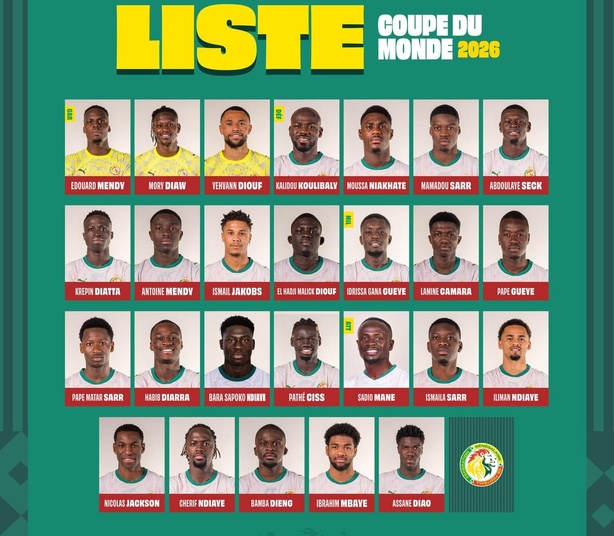 Coupe du Monde 2026 : Pape Thiaw dévoile la liste des 26 Lions pour défendre les couleurs du Sénégal Coupe du Monde 2026 : Pape Thiaw dévoile la liste des 26 Lions pour défendre les couleurs du Sénégal