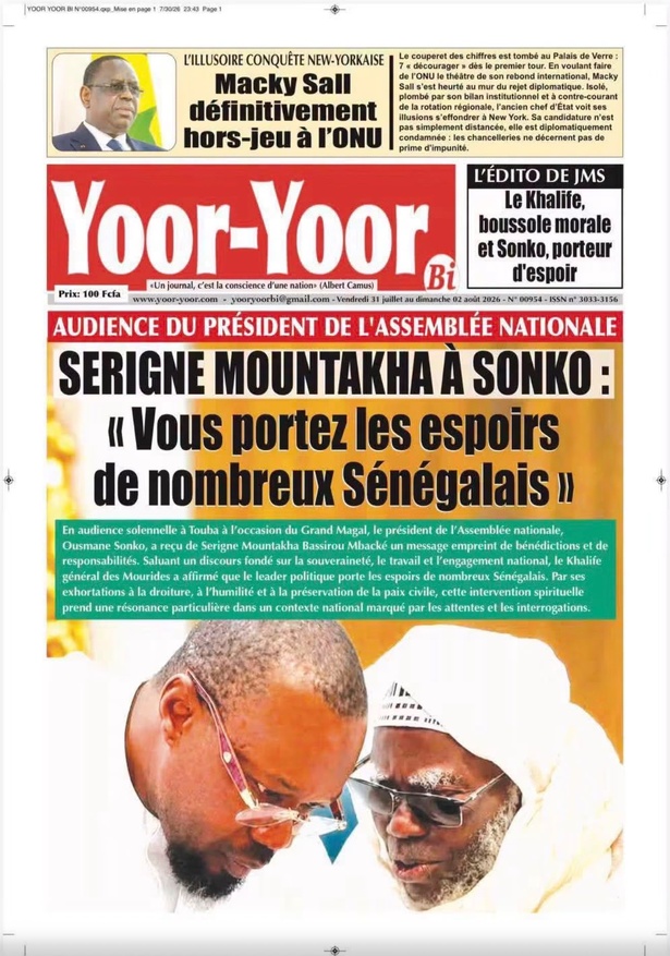 SERIGNE MOUNTAKHA À SONKO : « Vous portez les espoirs de nombreux Sénégalais » SERIGNE MOUNTAKHA À SONKO : « Vous portez les espoirs de nombreux Sénégalais »