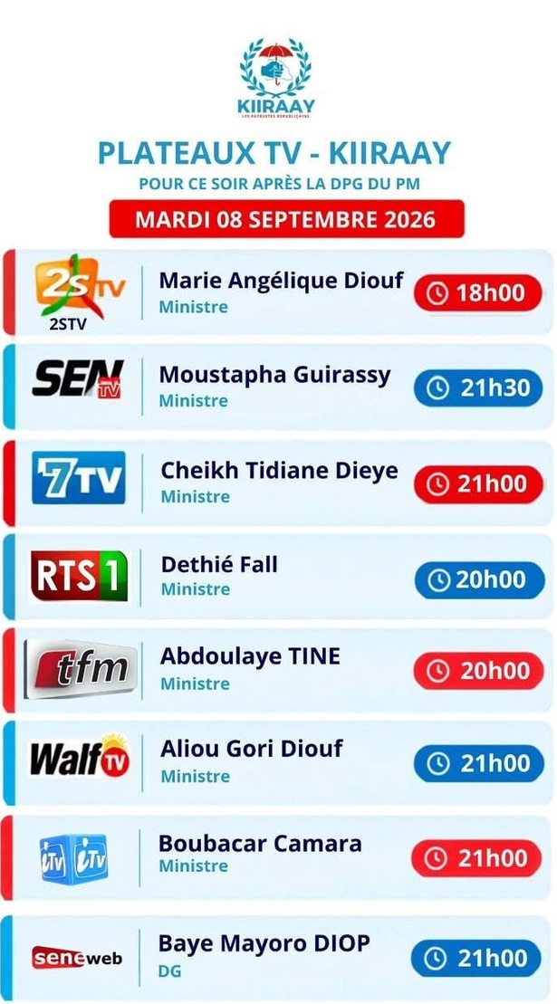 Après la DPG d’Al Aminou Lo : le pouvoir déploie sa « task force » sur les plateaux télévisés Après la DPG d’Al Aminou Lo : le pouvoir déploie sa « task force » sur les plateaux télévisés