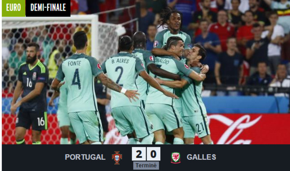 Le Portugal premier qualifié pour la finale de l'Euro Le Portugal premier qualifié pour la finale de l'Euro