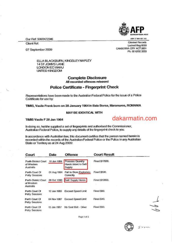 REVELATION : Frank Timis a été un trafiquant d'héroïne et de la drogue dure (Document)