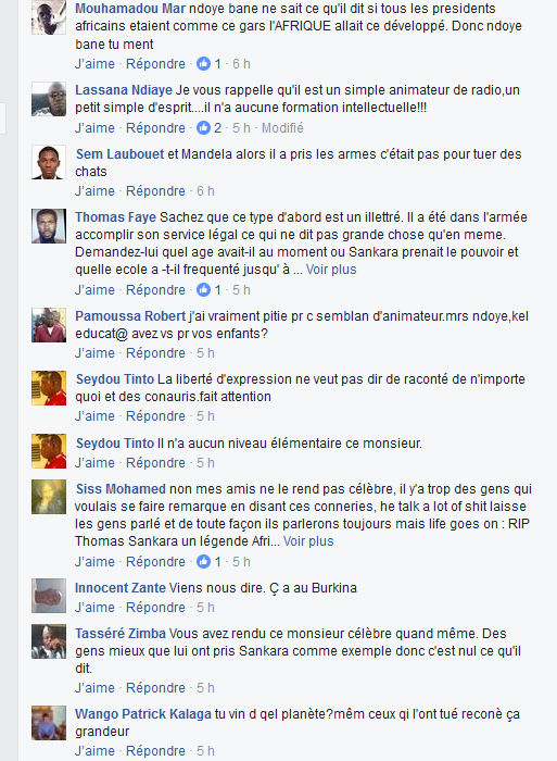Attaque contre Sankara: Les burkinabés massacrent Ndoye Bane sur le facebook