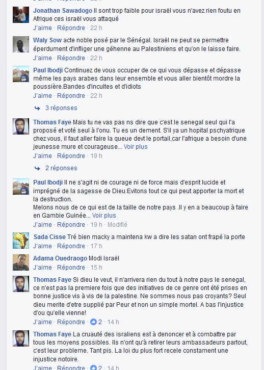 L’Arrêt de la Colonisation israélienne: Les internautes Africains saluent le "courage "du président Macky