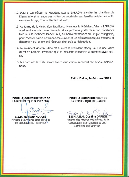 Accords: Adama Barrow a « vendu » la Gambie à Macky Sall 