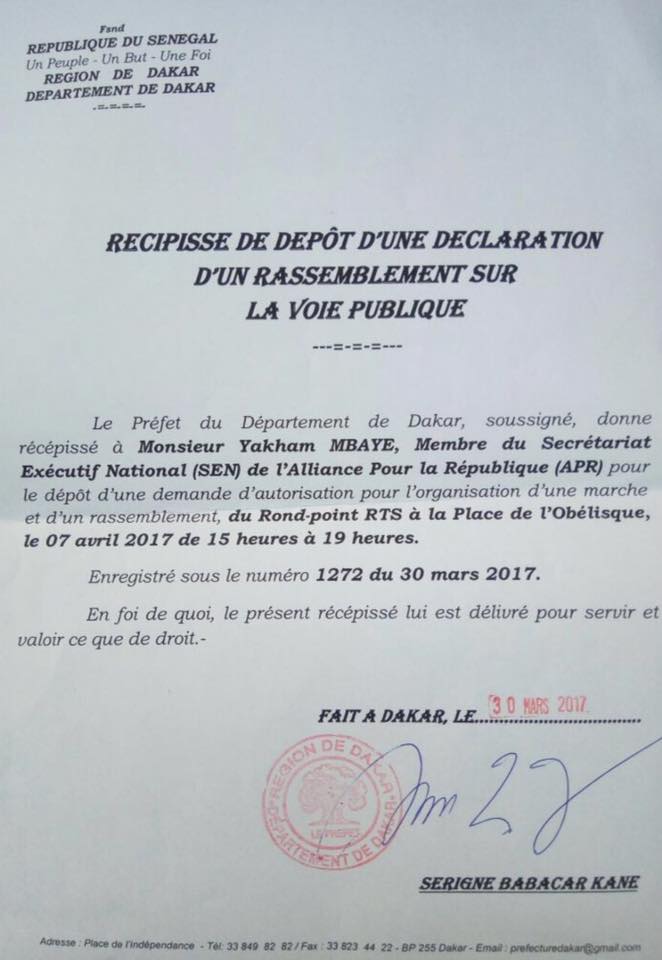 Dakar: Yakham Mbaye organise une manifestation à la même place que "Y en a marre"
