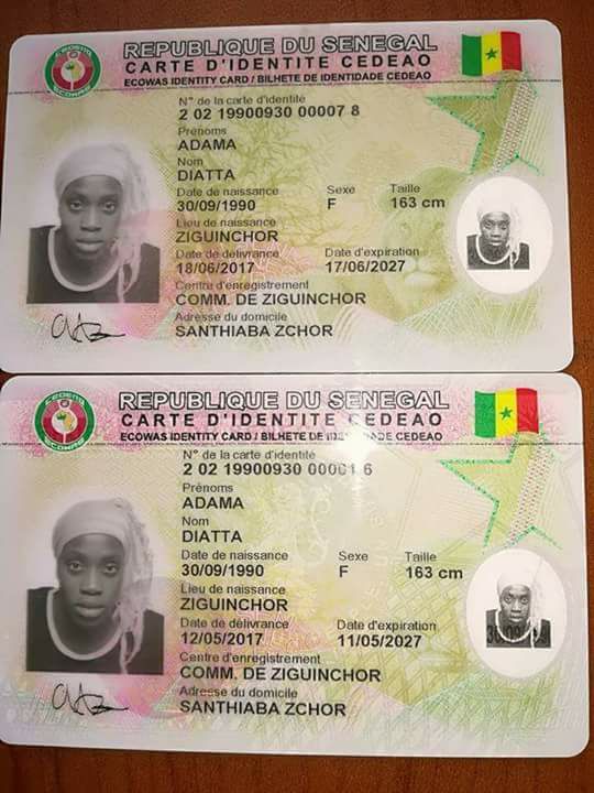 Scandale: une même personne titulaire de deux cartes d’identité nationale, avec des numéros d’identification nationale différents