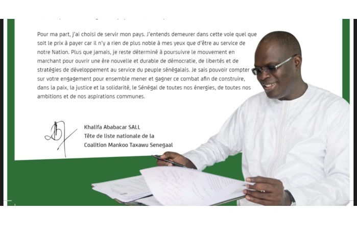 Khalifa Sall écrit encore aux Sénégalais : "Je vous remercie" (DOCUMENT)