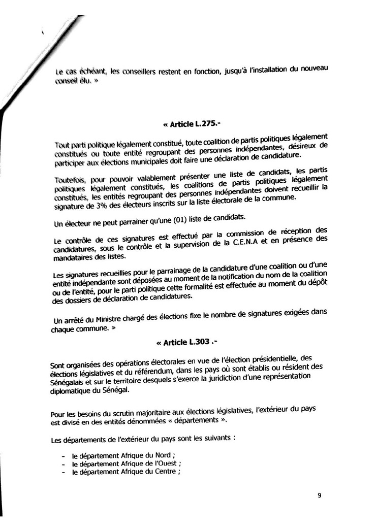 L'intégralité du projet de loi instaurant le parrainage