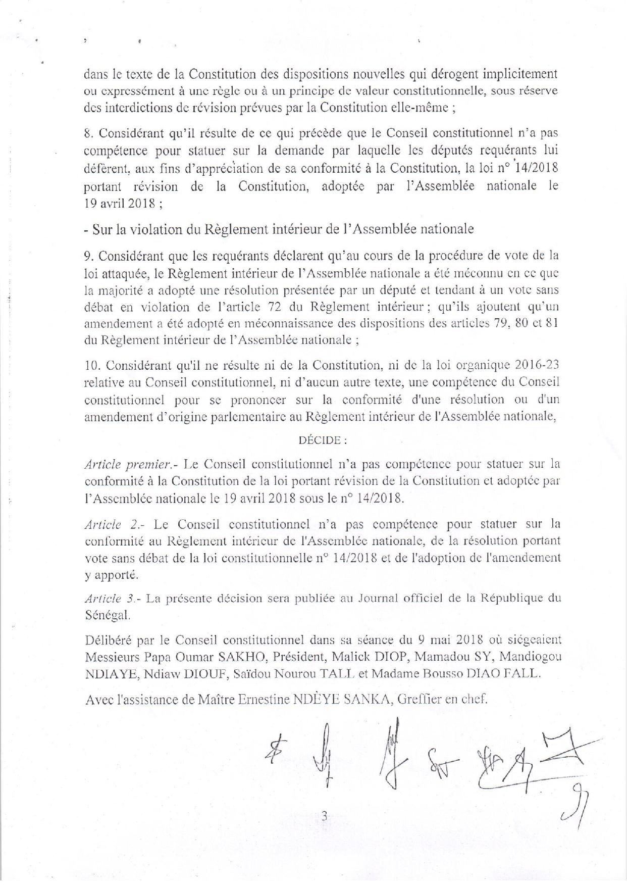 Loi sur le parrainage : le Conseil Constitutionnel se déclare incompétent