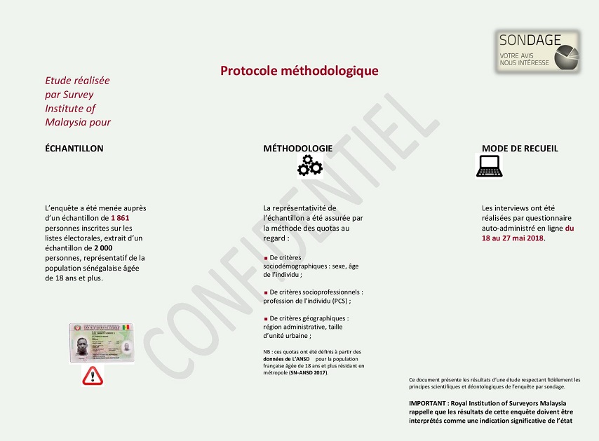 Documents Exclusifs: un sondage réalisé par un cabinet Malaisien renvoie Macky au Second tour avec...