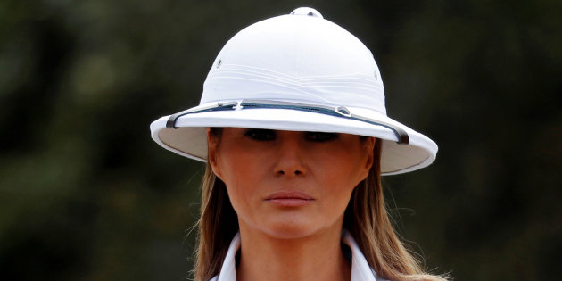 Le casque colonial de Melania Trump pendant sa visite au Kenya ne passe pas