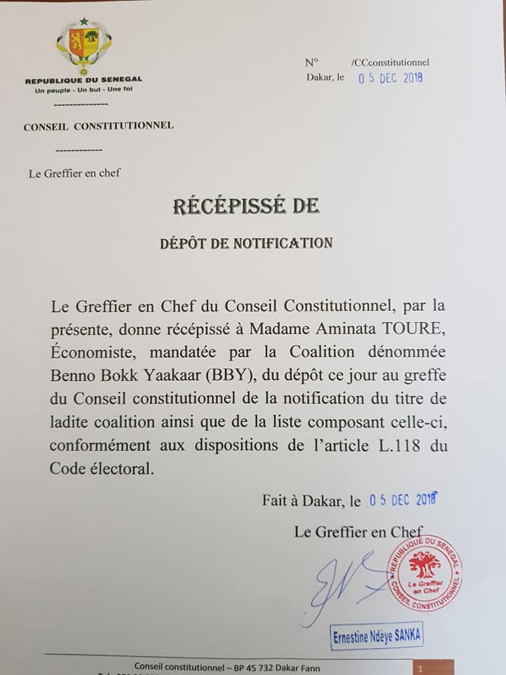 Candidature de Macky Sall: La coalition BBY s'est rendue au Conseil constitutionnel