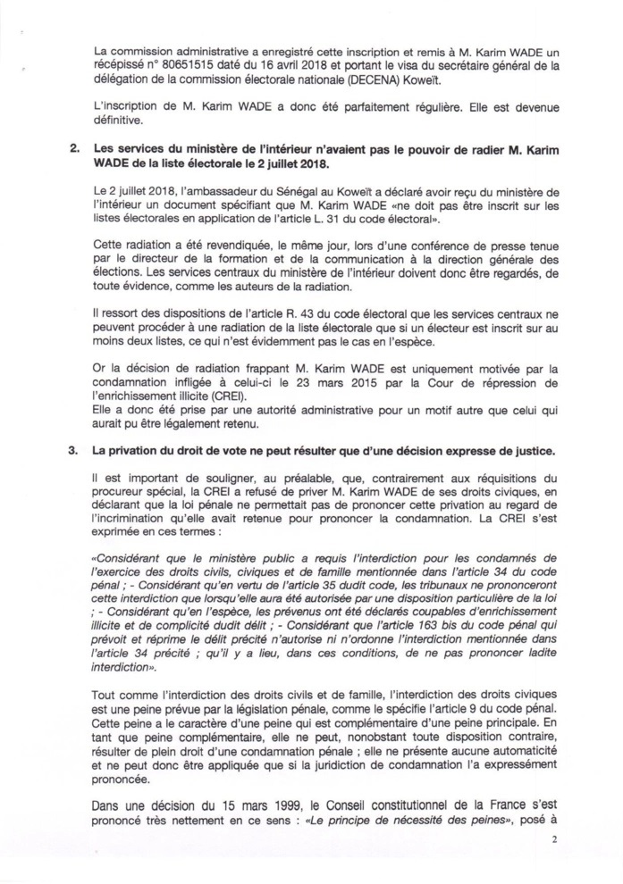 Candidature de Karim Wade: d’éminents juristes internationaux écrivent au Conseil constitutionnel