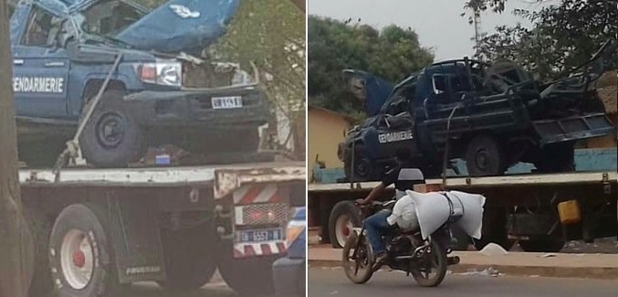Le véhicule de la gendarmerie évitait un camion frigorifique