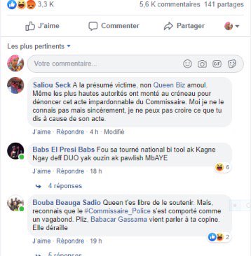 Soutien au commissaire Sangaré: Queen Biz lynchée sur Facebook 