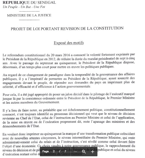 Révision de la Constitution: Macky perd le pouvoir de dissoudre l'Assemblée nationale