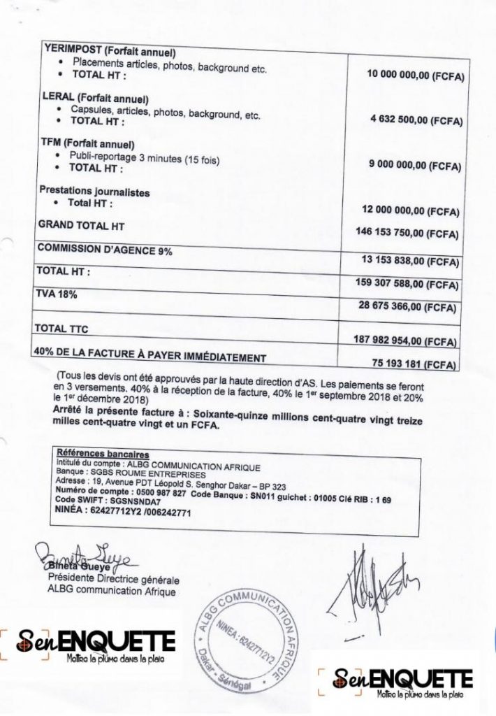 Quand Bohn s’offre dix organes de presse à près de 200 millions de FCFA(Documents)
