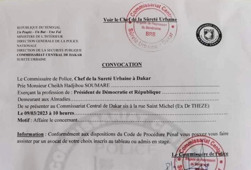 Cheikh Adjibou Soumaré convoqué à la Sureté Urbaine, pour avoir posé une question à Macky