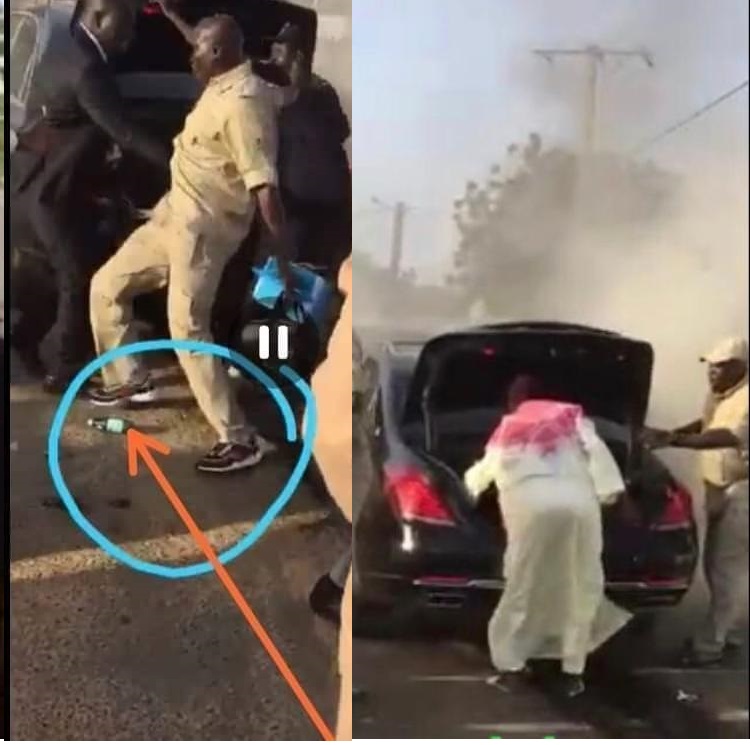 Voiture de Macky en feu : Qui est cet homme qui récupère des affaires dans le coffre ?