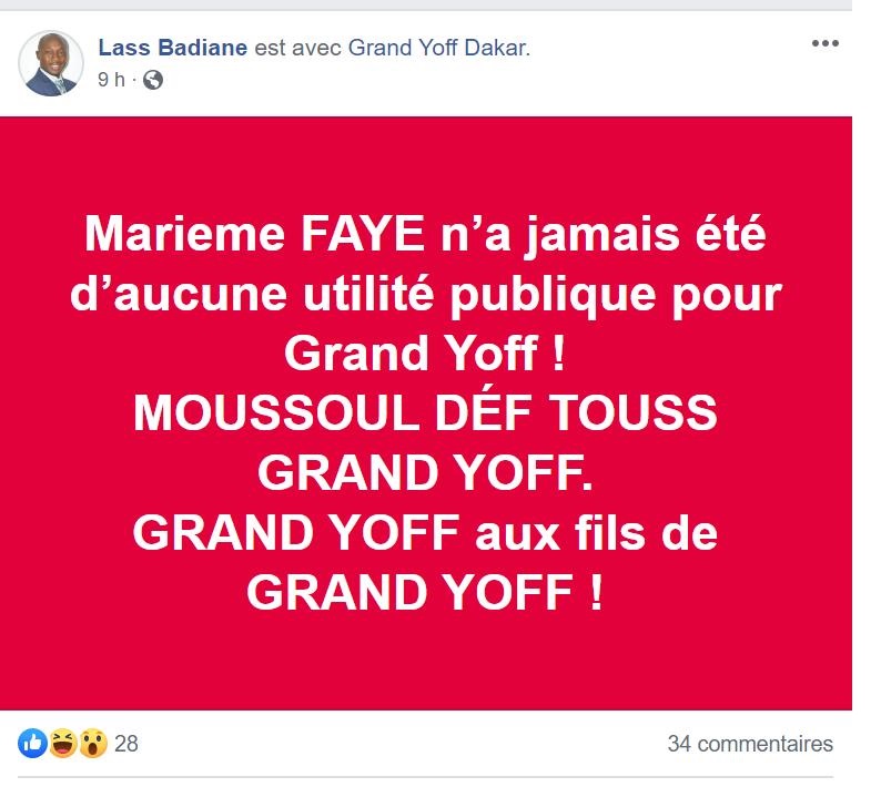 "Marième Faye n’a jamais été d’aucune utilité publique pour Grand Yoff"