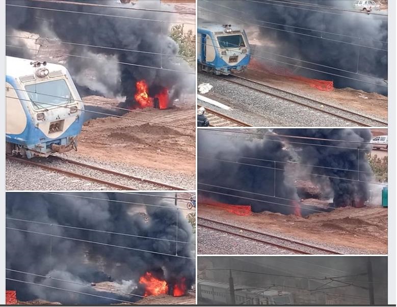 URGENT: Un pipeline en feu au niveau des rails...