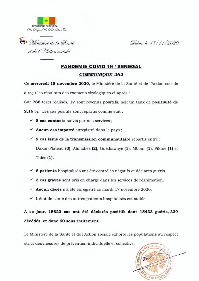 Covid-19: Le nombre d'infections repart à la hausse au Sénégal