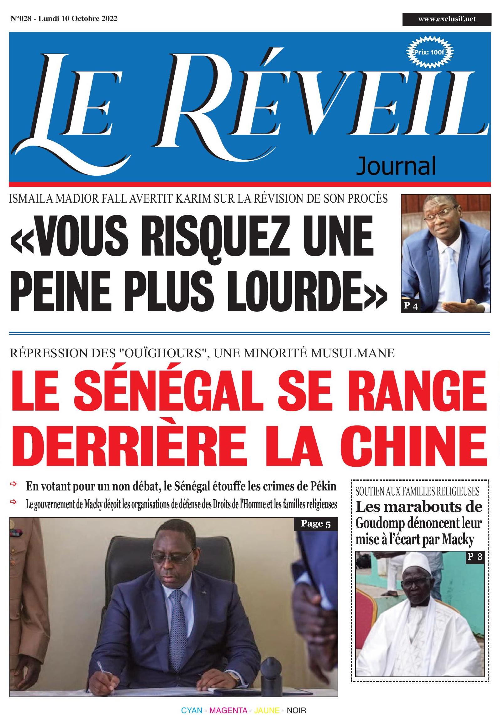 Le Quotidien "Le Réveil" du Lundi 10 octobre 2022