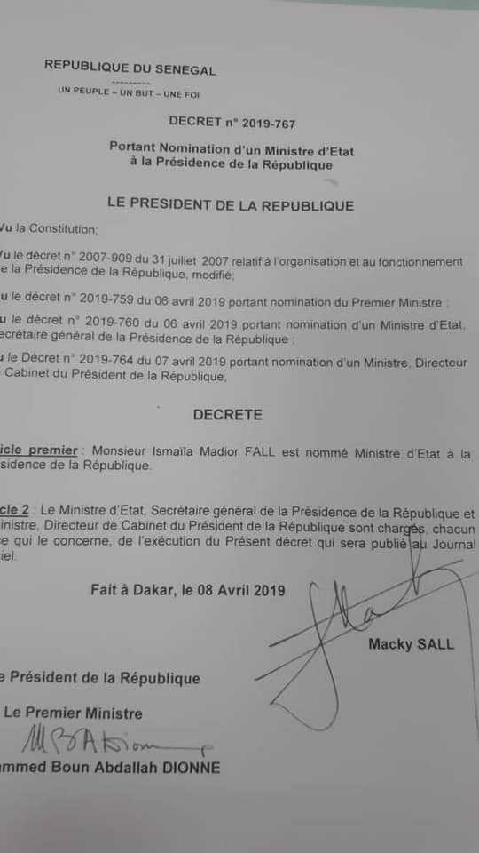 Ismaïla Madior Fall dément: "le Président n’a jamais parlé de suppression des villes"