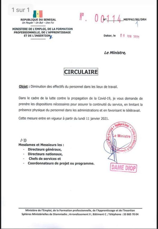 Covid-19 : Le ministre de l'Emploi recommande le télétravail dans l'administration