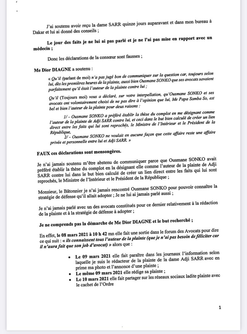 Me Papa Samba So  : «J’ai reçu Adji Sarr quinze jours auparavant...  »