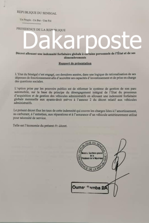 Le Pr Macky Sall alloue une indemnité forfaitaire à certains personnels de l'Etat et...(DÉCRET)