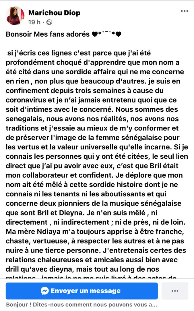 Marichou sur l'affaire Dieyna et Bril : "J’ai été profondément choquée d’apprendre que ..."