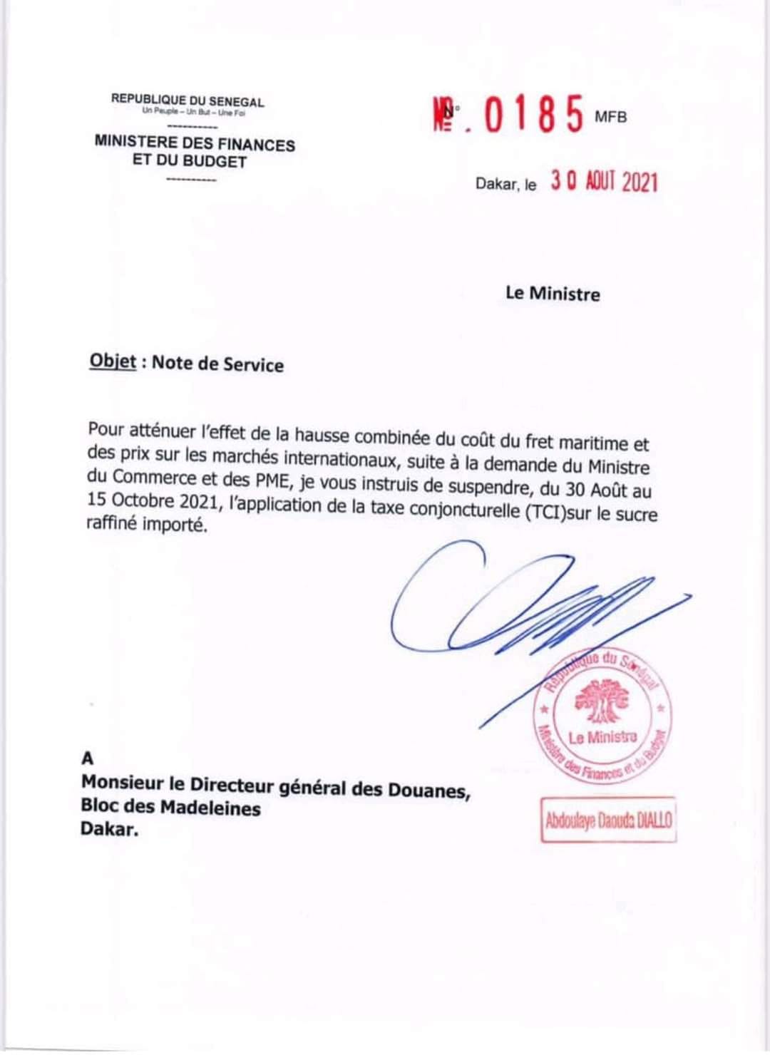 Taxe conjoncturelle à l'importation (TCI) sur le sucre : Le gouvernement de Macky recule 