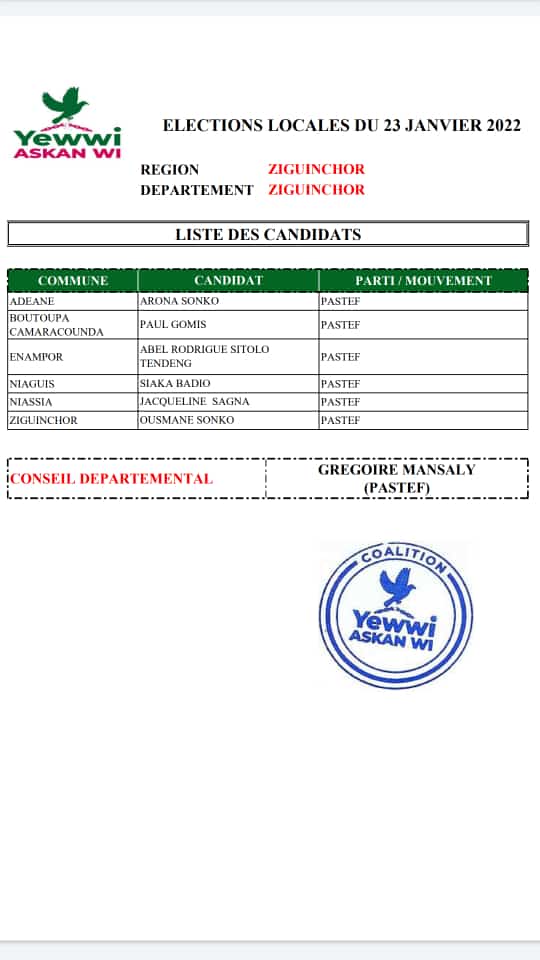 Locales 2022 à Ziguinchor :  Dr Georges Mansaly investi tête de liste départementale de "Yewwi Askan wi"