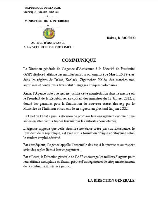 Mouvements des ASP : Biram Faye déplore l'attitude de ses agents 