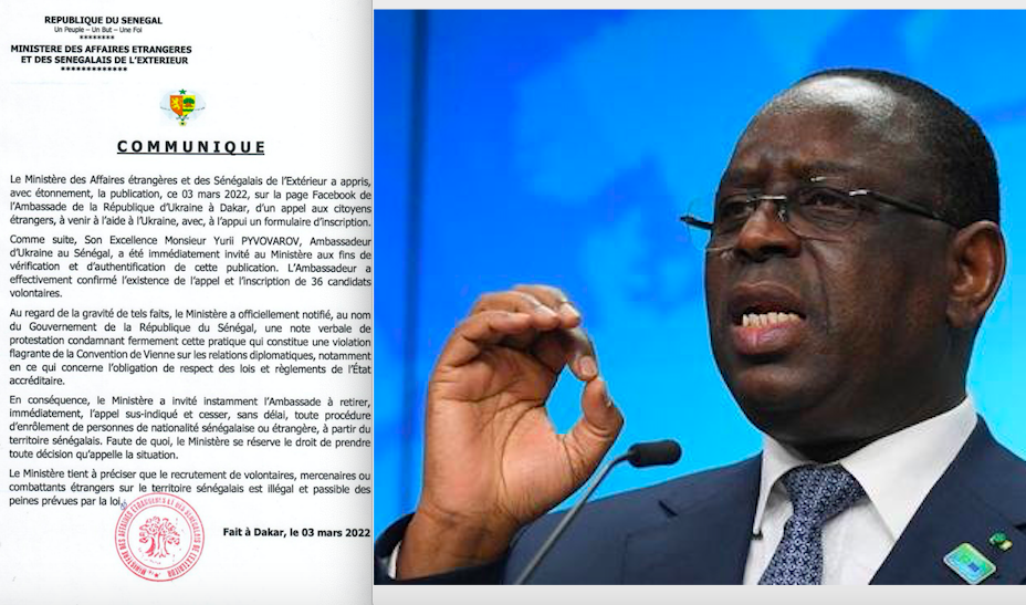 Recrutement de citoyens sénégalais pour combattre en Ukraine : La réaction du gouvernement de Macky