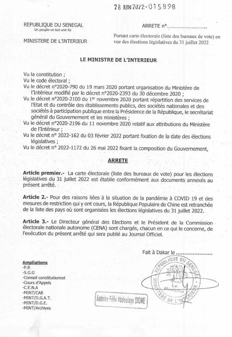 Encore Antoine Diome...les Sénégalais établis en Chine privés de vote