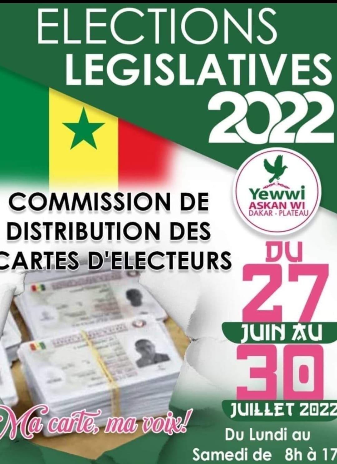 Distribution des cartes d'électeurs dans la diaspora : Les dates à retenir...