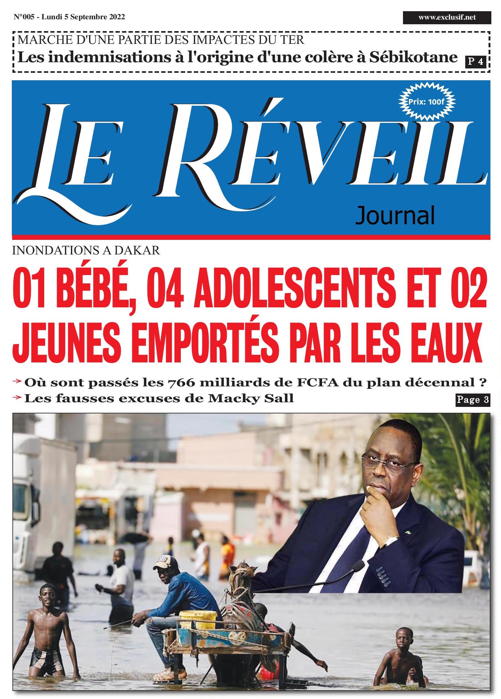  Le Quotidien "Le Réveil" du Lundi 05 Septembre 2022... 