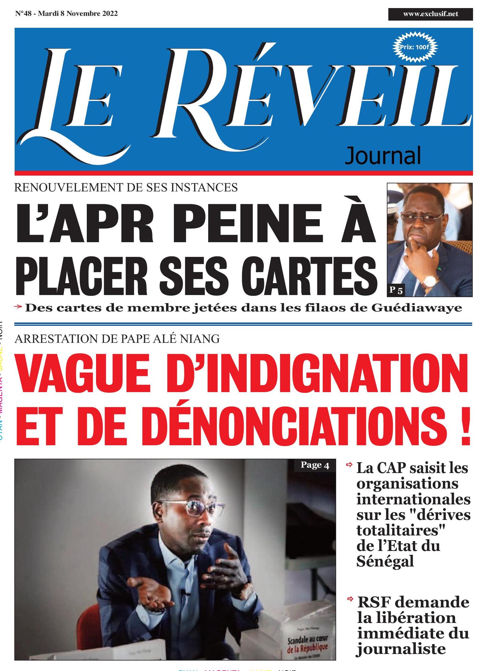 Le Quotidien "Le Réveil" du Mardi 08 Novembre 2022