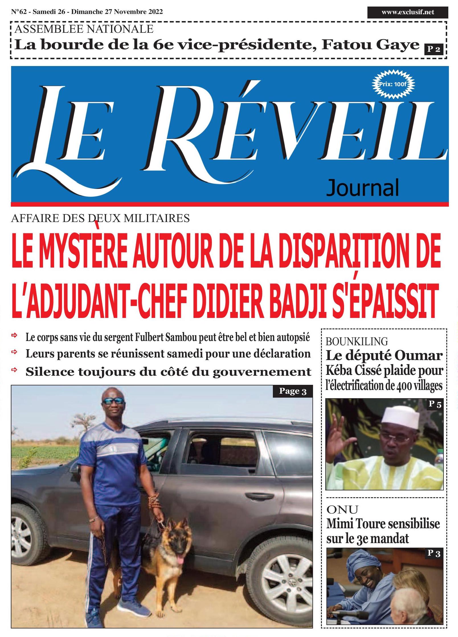 Le Réveil Quotidien du Samedi 26 novembre 2022