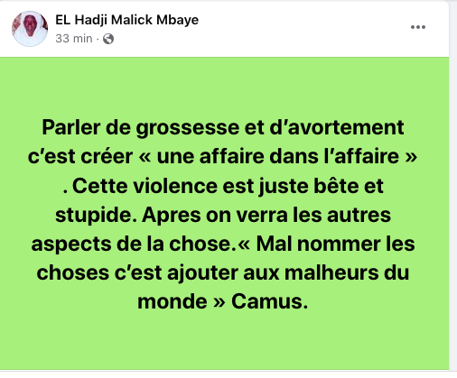 Maodo "critique" la communication de Benno sur l'affaire Amy Ndiaye : «Parler de grossesse et d’avortement...»