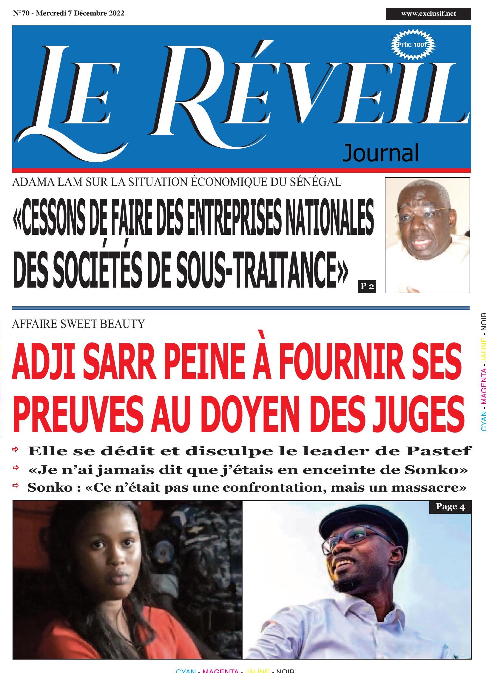 Le Quotidien "Le Reveil " du Mercredi 07 Décembre 2022