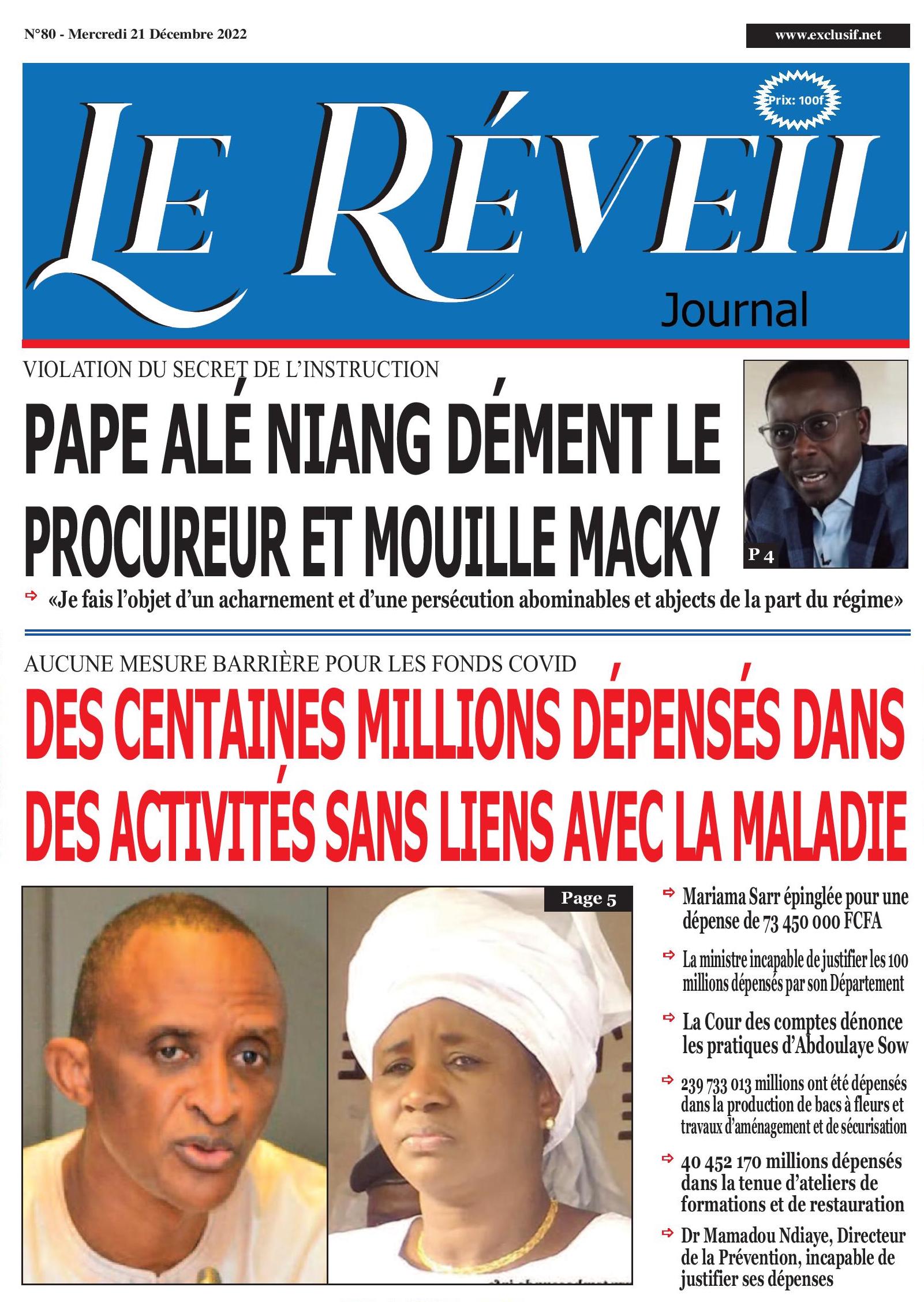 Le Réveil Quotidien du Mercredi 21 Décembre 2022