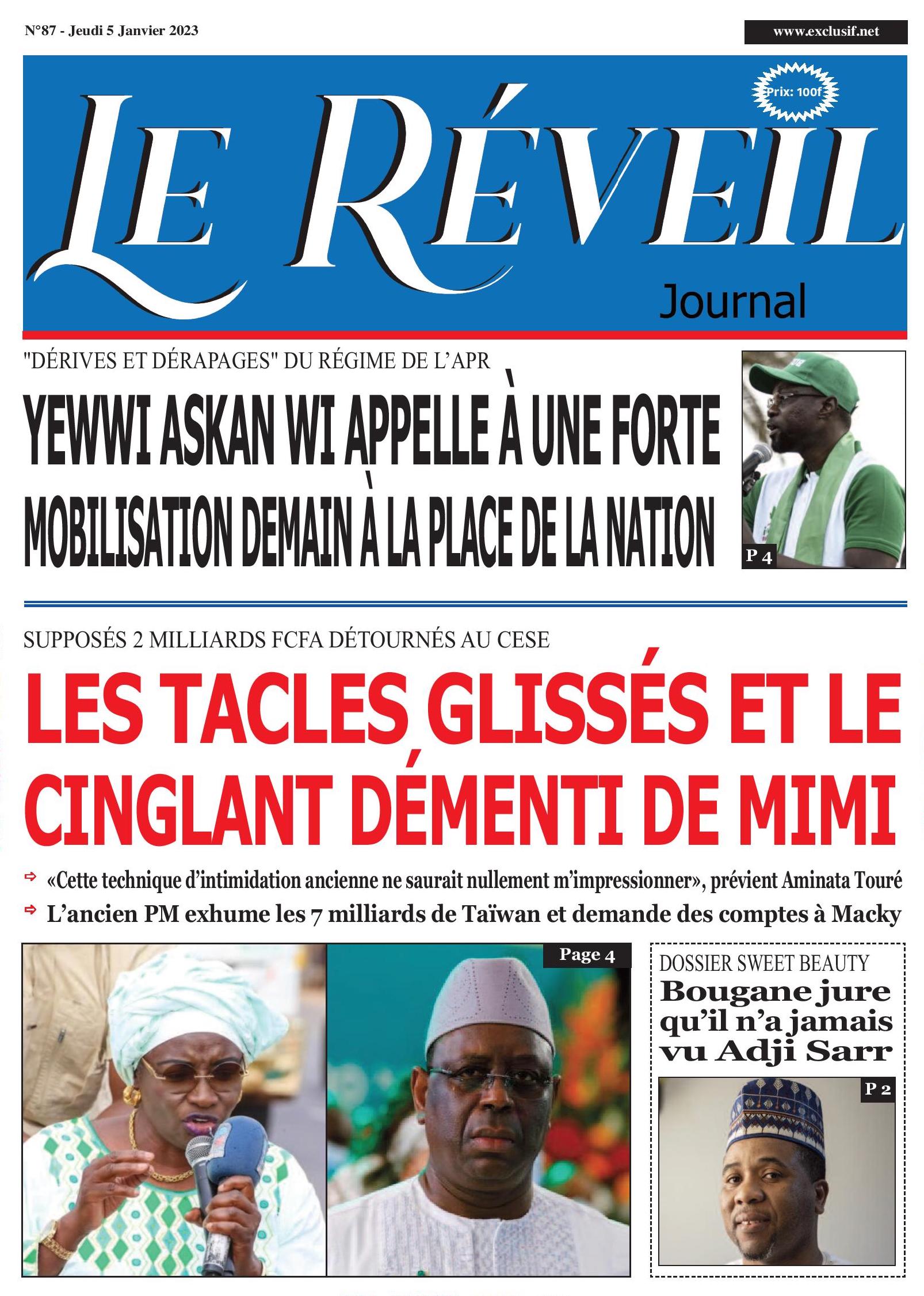 Le Reveil Quotidien du Jeudi 05 Janvier 2023
