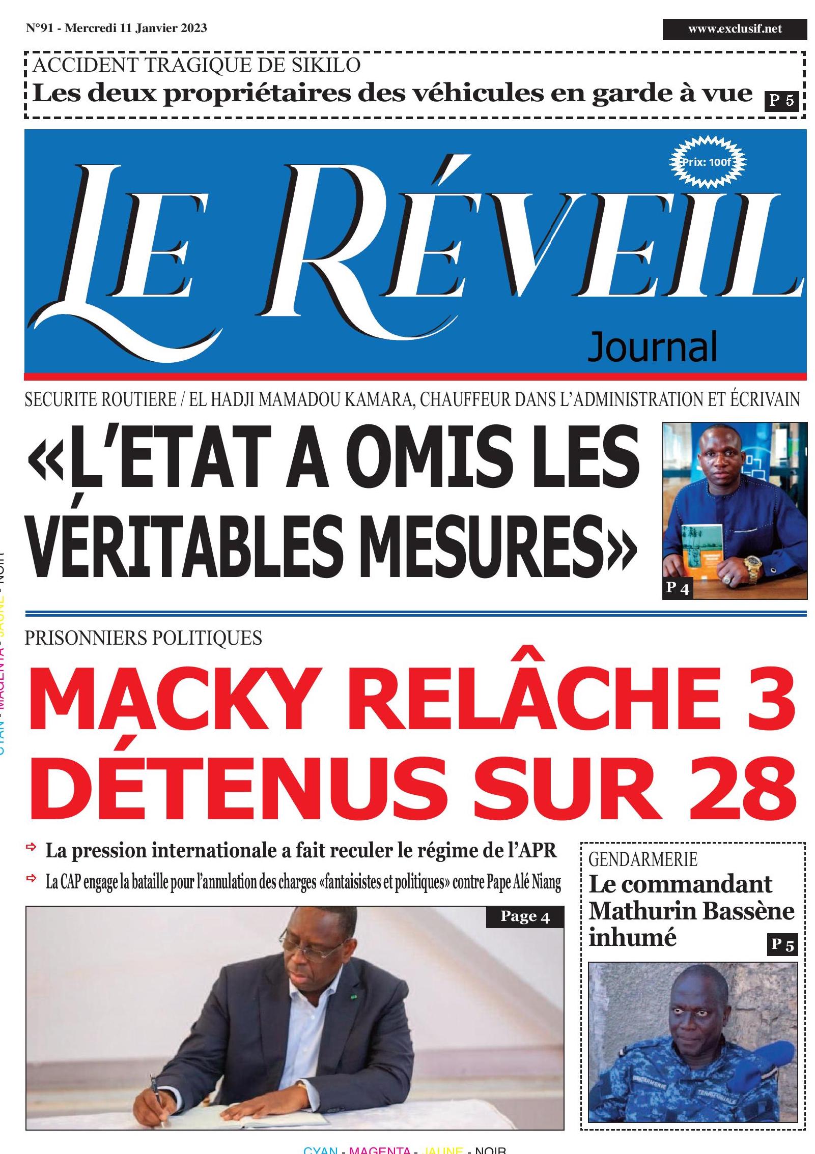 Le Réveil Quotidien du Mercredi 11 Janvier 2023